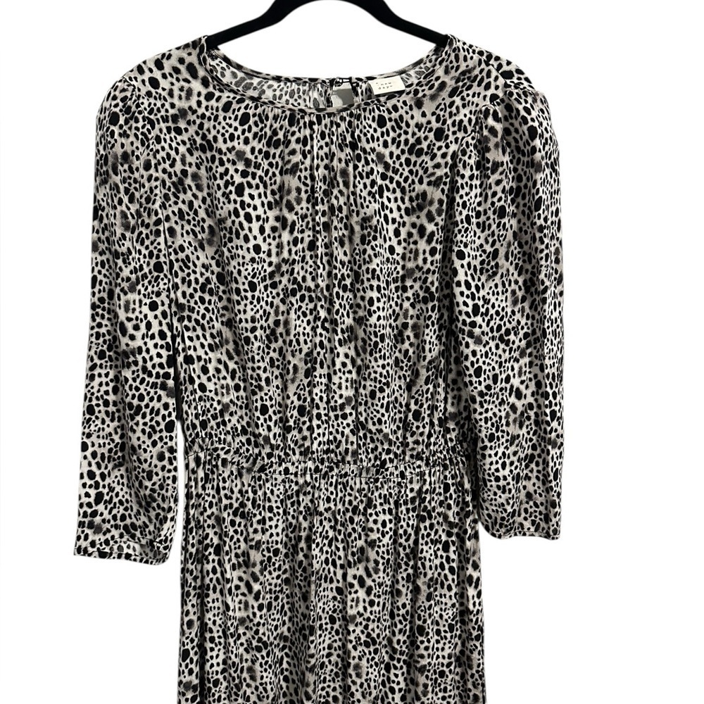 A New Day Women's Leopard Animal Print 3/4 Sleeve Tiered Dress Size‎ Small Boho - Picture 4 of 10